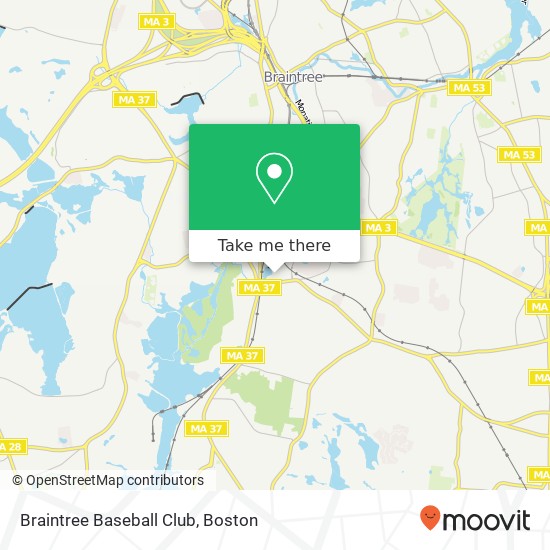 Braintree Baseball Club map