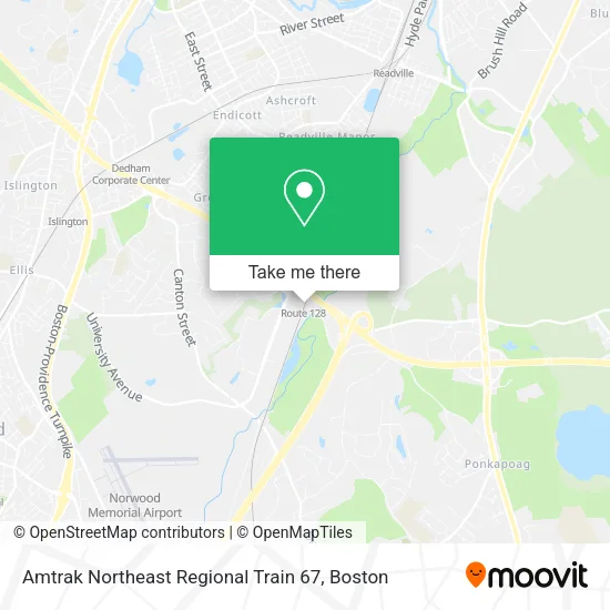 Mapa de Amtrak Northeast Regional Train 67