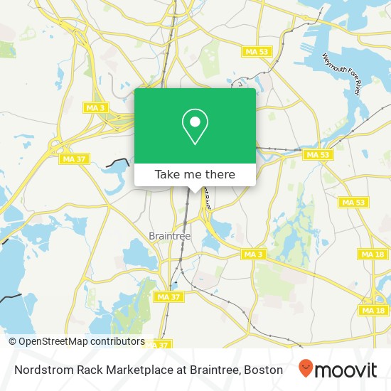Nordstrom Rack Marketplace at Braintree map