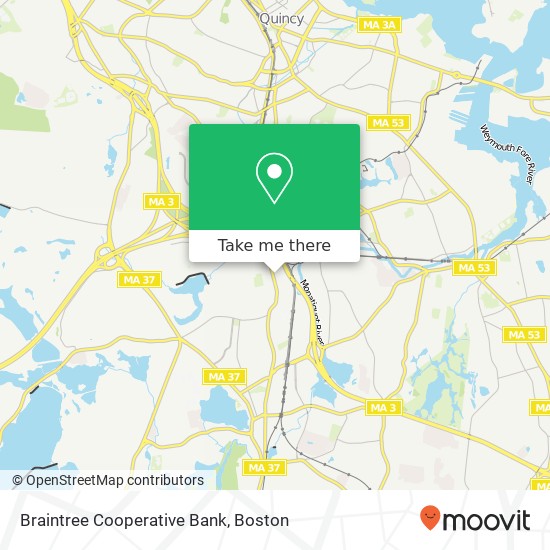 Braintree Cooperative Bank map