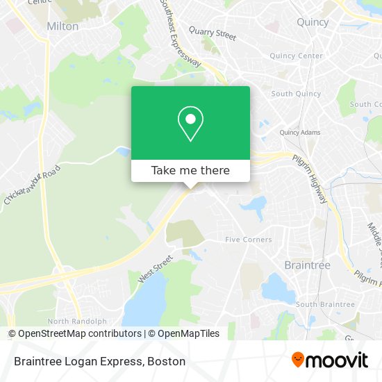 Mapa de Braintree Logan Express