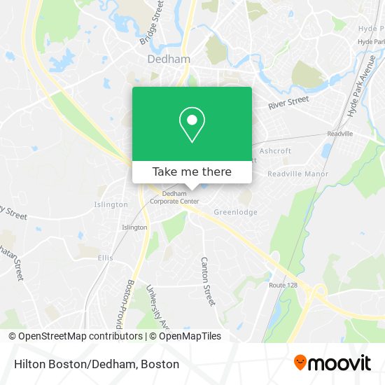 Mapa de Hilton Boston/Dedham