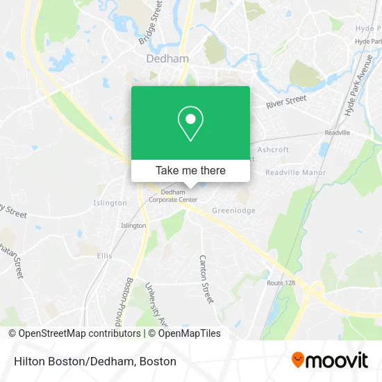 Hilton Boston/Dedham map