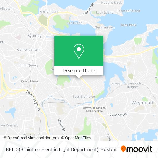 Mapa de BELD (Braintree Electric Light Department)