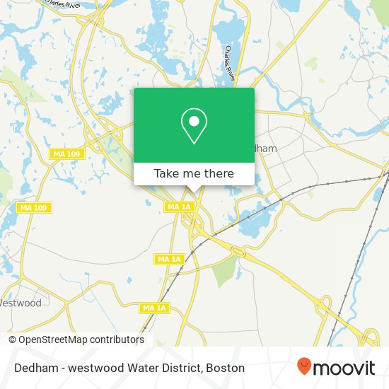 Mapa de Dedham - westwood Water District