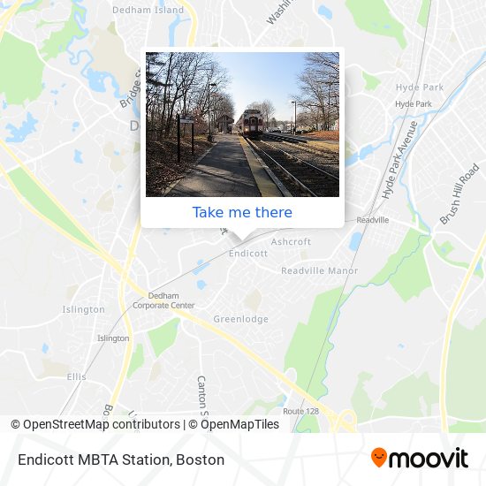 Endicott MBTA Station map