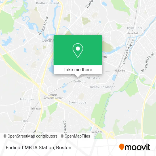 Endicott MBTA Station map