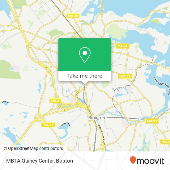 Mapa de MBTA Quincy Center