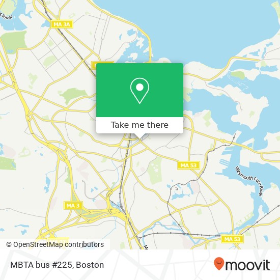 Mapa de MBTA bus #225