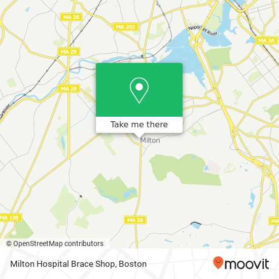 Milton Hospital Brace Shop map
