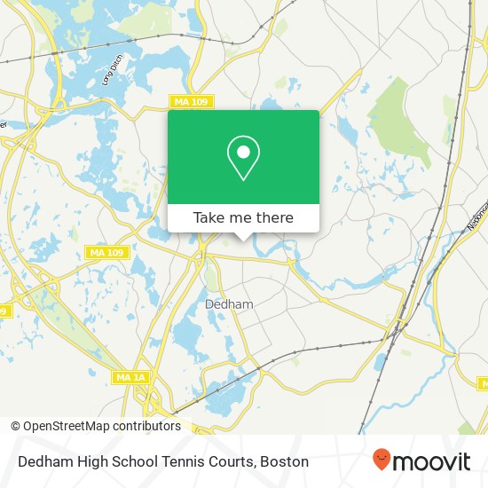 Dedham High School Tennis Courts map