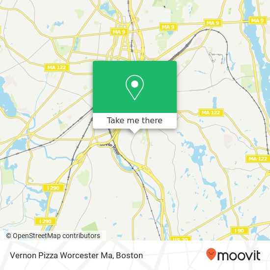 Vernon Pizza Worcester Ma map