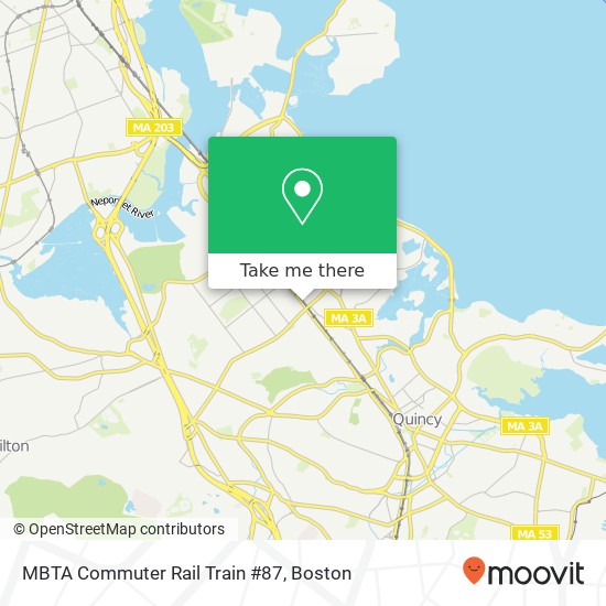 Mapa de MBTA Commuter Rail Train #87