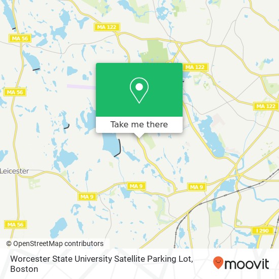 Worcester State University Satellite Parking Lot map
