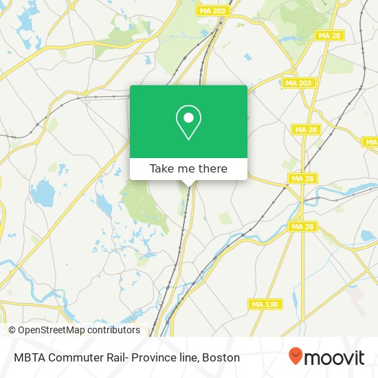 Mapa de MBTA Commuter Rail- Province line