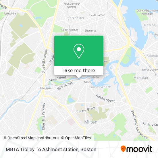 MBTA Trolley To Ashmont station map