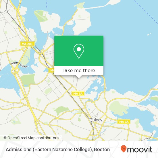 Admissions (Eastern Nazarene College) map