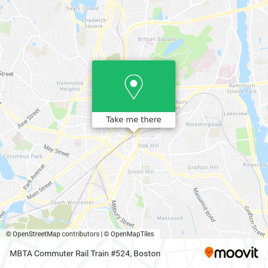 Mapa de MBTA Commuter Rail Train #524