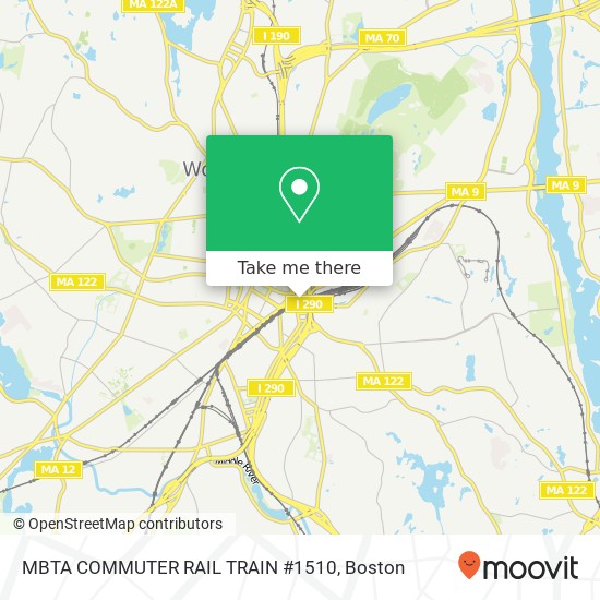 MBTA COMMUTER RAIL TRAIN  #1510 map