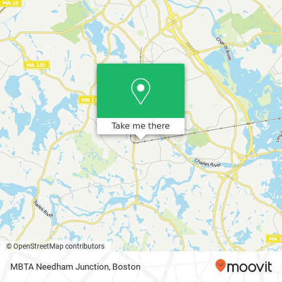 Mapa de MBTA Needham Junction