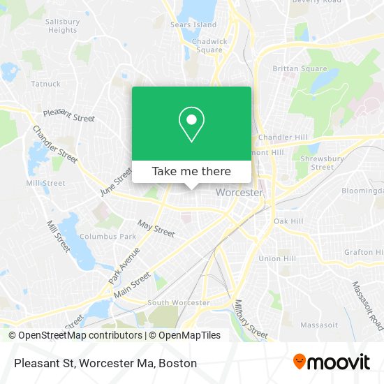 Mapa de Pleasant St, Worcester Ma