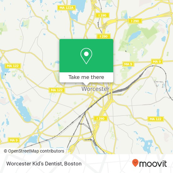 Worcester Kid's Dentist map