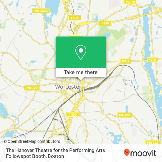 The Hanover Theatre for the Performing Arts Followspot Booth map