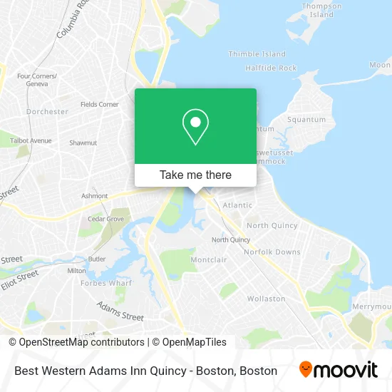 Best Western Adams Inn Quincy - Boston map