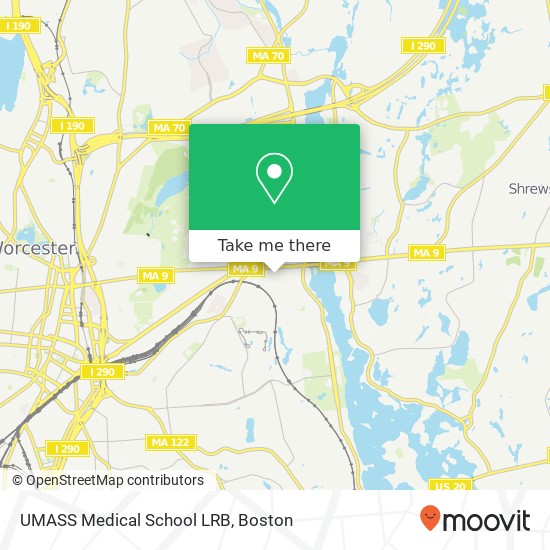 Mapa de UMASS Medical School LRB