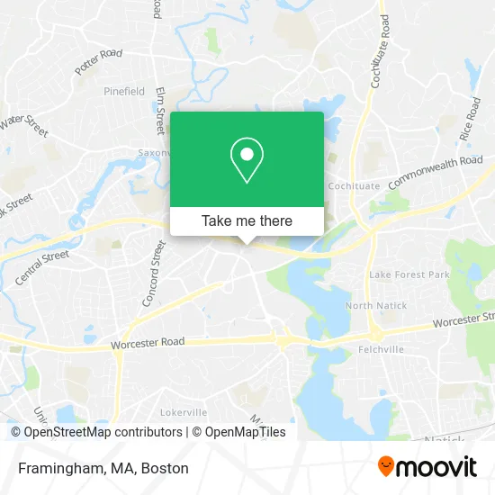 Framingham, MA map