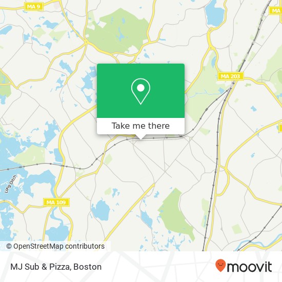 Mapa de MJ Sub & Pizza