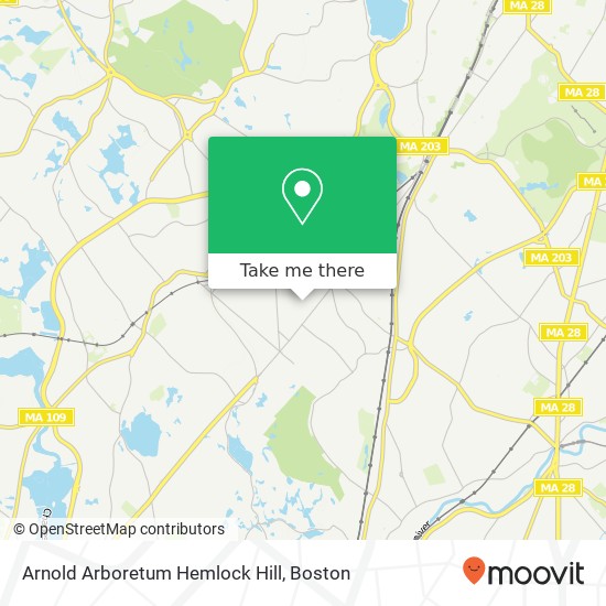 Mapa de Arnold Arboretum Hemlock Hill