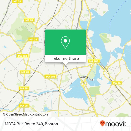 Mapa de MBTA Bus Route 240