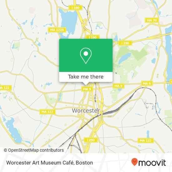 Worcester Art Museum Café map