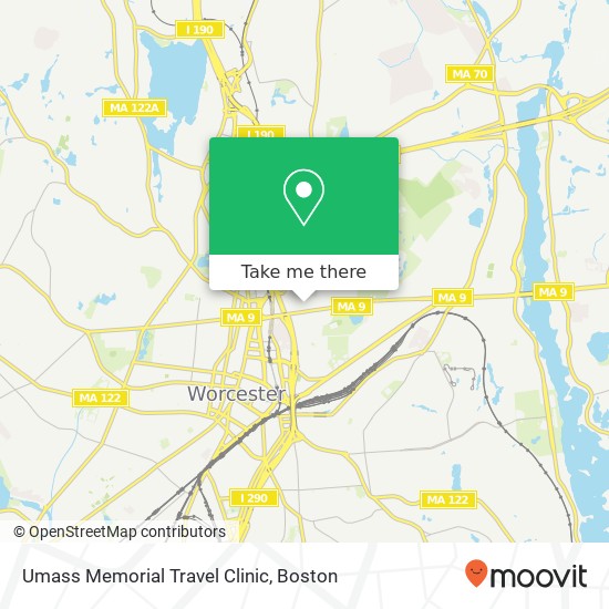 Umass Memorial Travel Clinic map