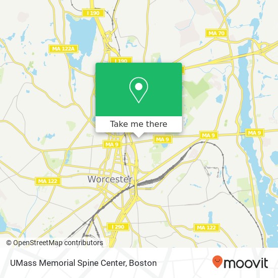 UMass Memorial Spine Center map