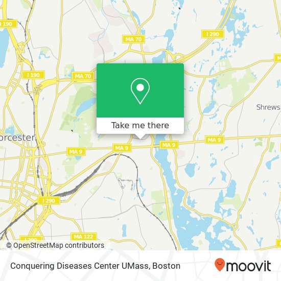 Mapa de Conquering Diseases Center UMass