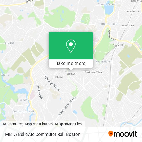 Mapa de MBTA Bellevue Commuter Rail