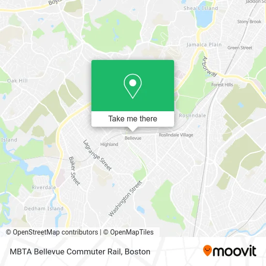 MBTA Bellevue Commuter Rail map
