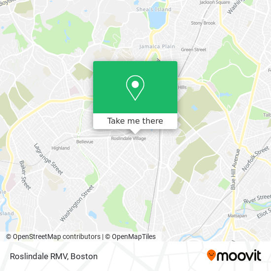 Roslindale RMV map