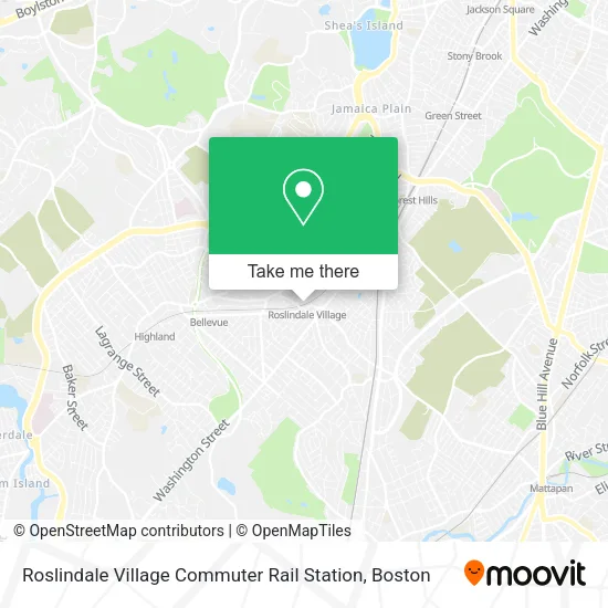 Mapa de Roslindale Village Commuter Rail Station