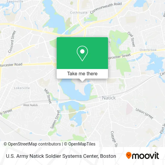 U.S. Army Natick Soldier Systems Center map