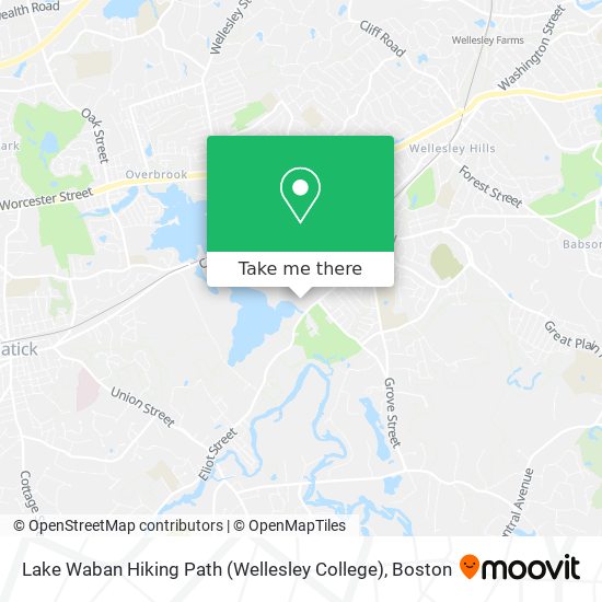 Lake Waban Hiking Path (Wellesley College) map