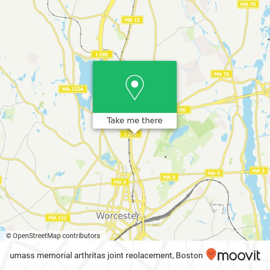 Mapa de umass memorial arthritas joint reolacement