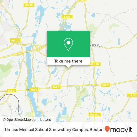 Umass Medical School Shrewsbury Campus map