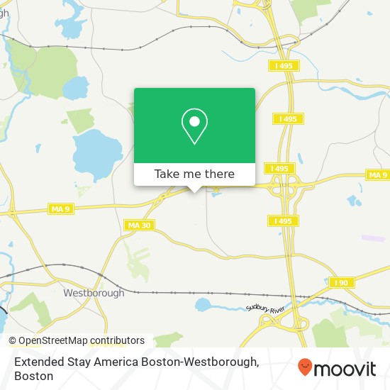 Extended Stay America Boston-Westborough map