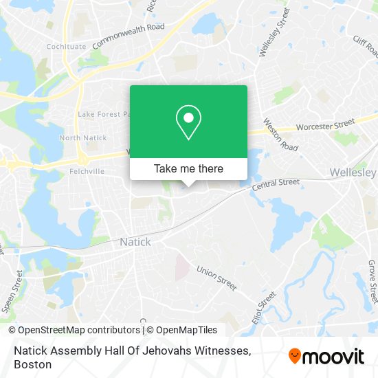 Mapa de Natick Assembly Hall Of Jehovahs Witnesses