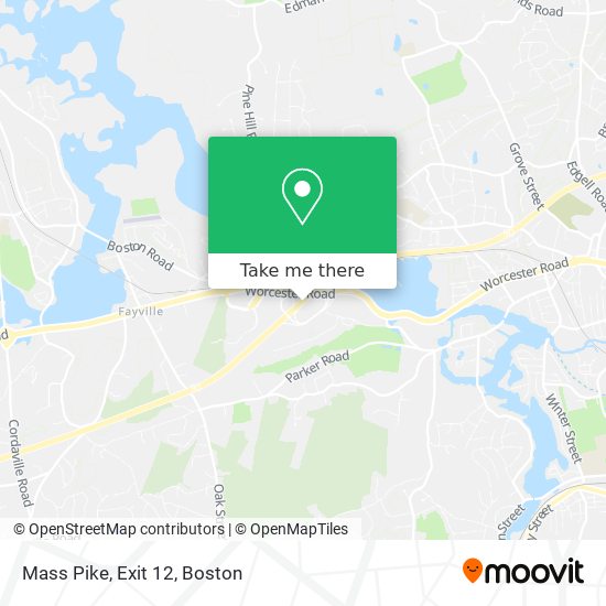 Mapa de Mass Pike, Exit 12