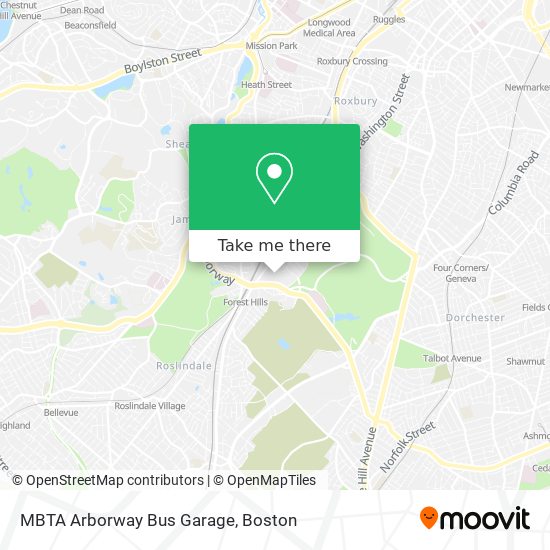 Mapa de MBTA Arborway Bus Garage