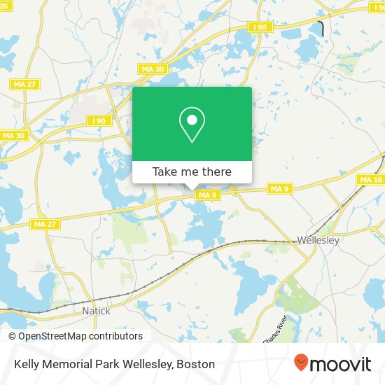 Mapa de Kelly Memorial Park Wellesley